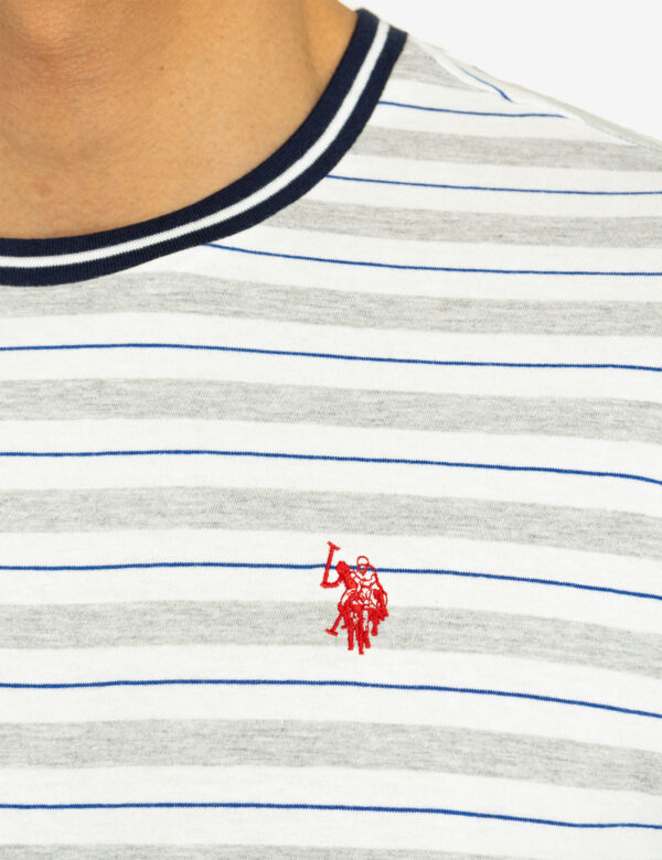 YARN DYE STRIPE JERSEY CREW NECK T-SHIRT - Image 3