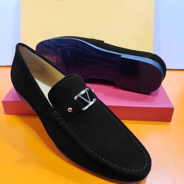 Men's Navy Blue Suede Loafer - Image 2