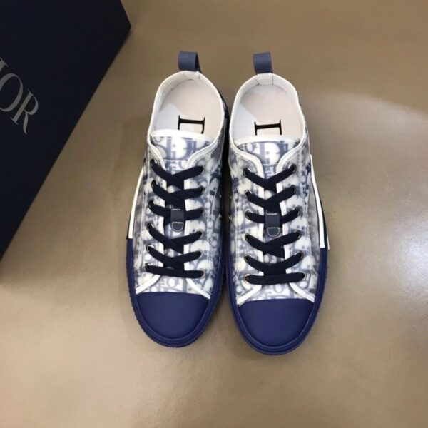 B23 Low Logo Oblique Blue Canvas Sneakers - Image 2