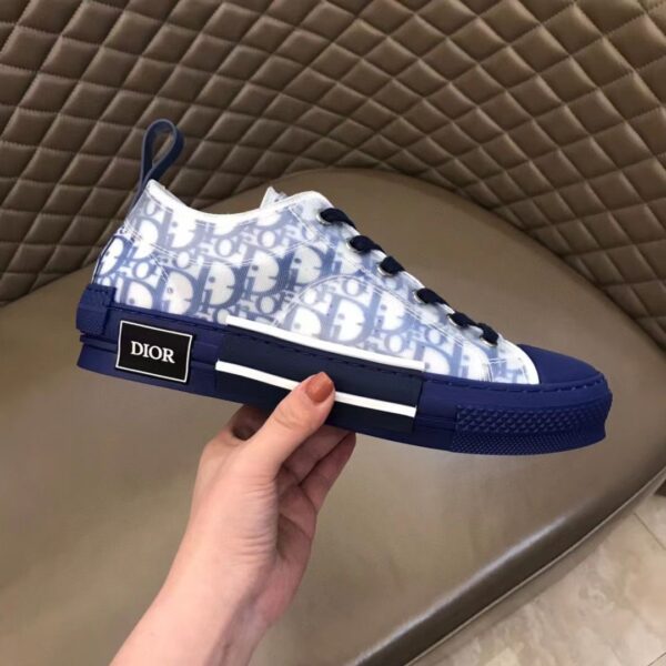 B23 Low Logo Oblique Blue Canvas Sneakers - Image 3