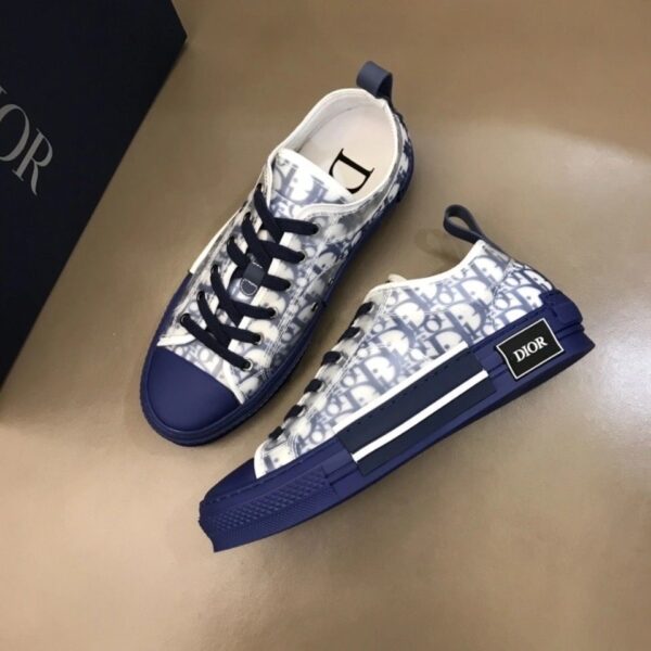 B23 Low Logo Oblique Blue Canvas Sneakers - Image 4