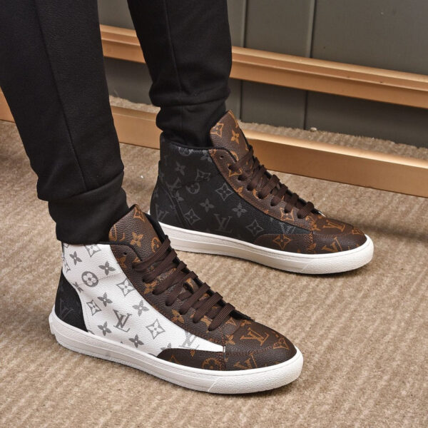 Trendy Pattern Leather High-top Shoes - Image 2