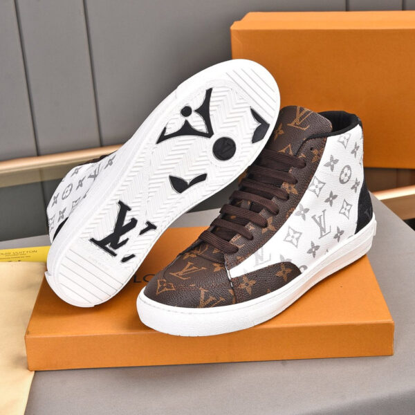 Trendy Pattern Leather High-top Shoes - Image 6