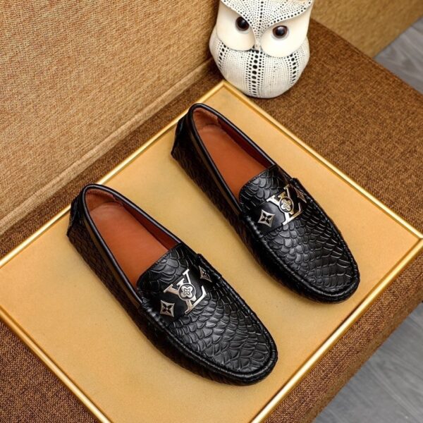 Gentleman Men's Shoes Leather Popular Classic Presbyterian Pattern Loafers 2024071105 - Image 2