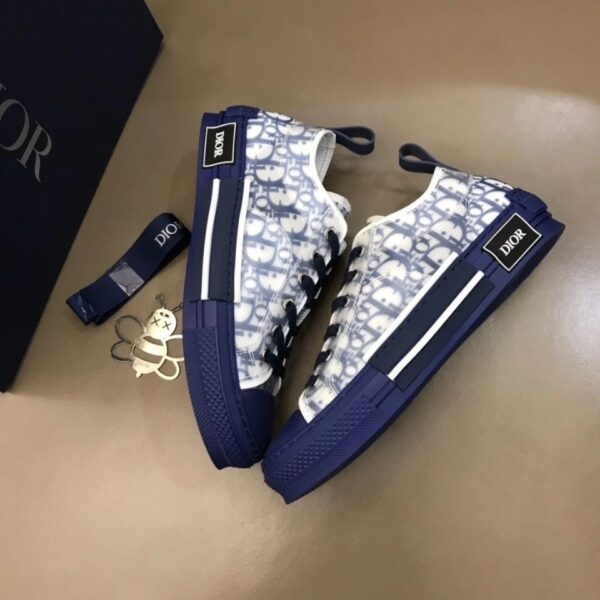 B23 Low Logo Oblique Blue Canvas Sneakers - Image 5