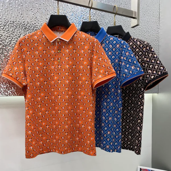 Men's casual lapel short sleeved polo shirt 1025032102 - Image 5
